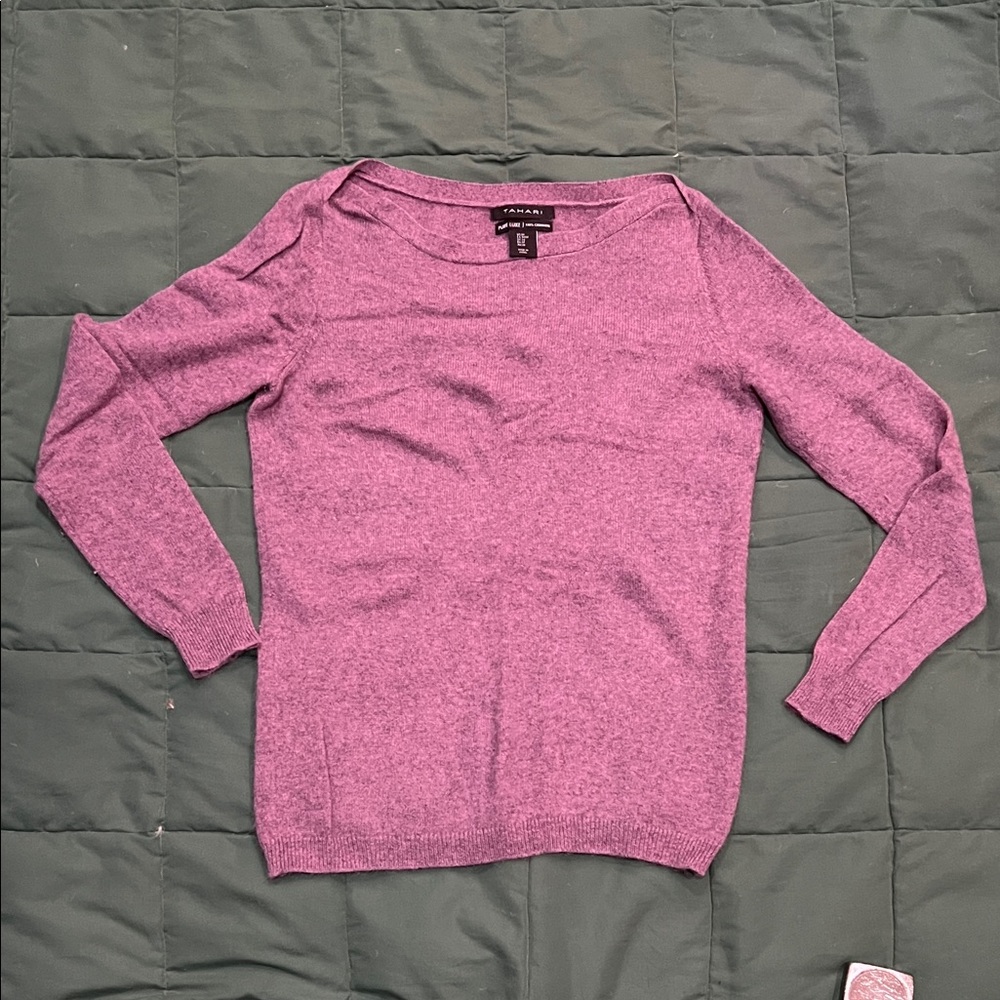 Tahari Women's Lavender Off-the-Shoulder Sweater